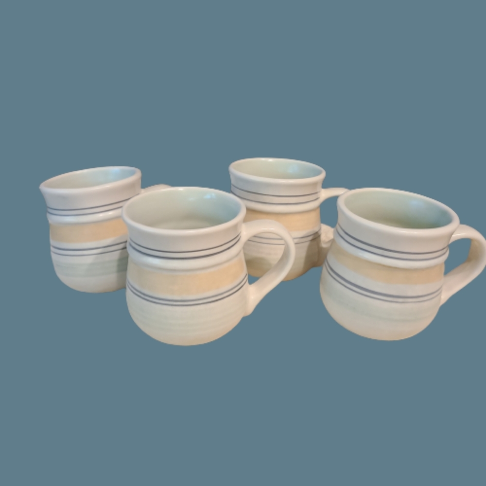 *PFALTZGRAFF Key Largo Stoneware Coffee Mugs Retired. Set of 4